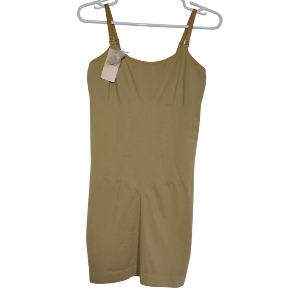 Beige shapewear camisole dress for women with adjustable straps, Size L. NWT.